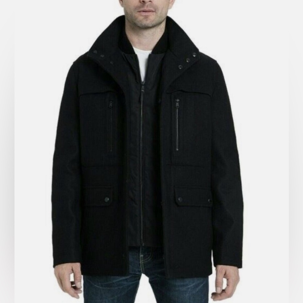 Michael Kors Black Wool Blend Multi Pocket Jacket